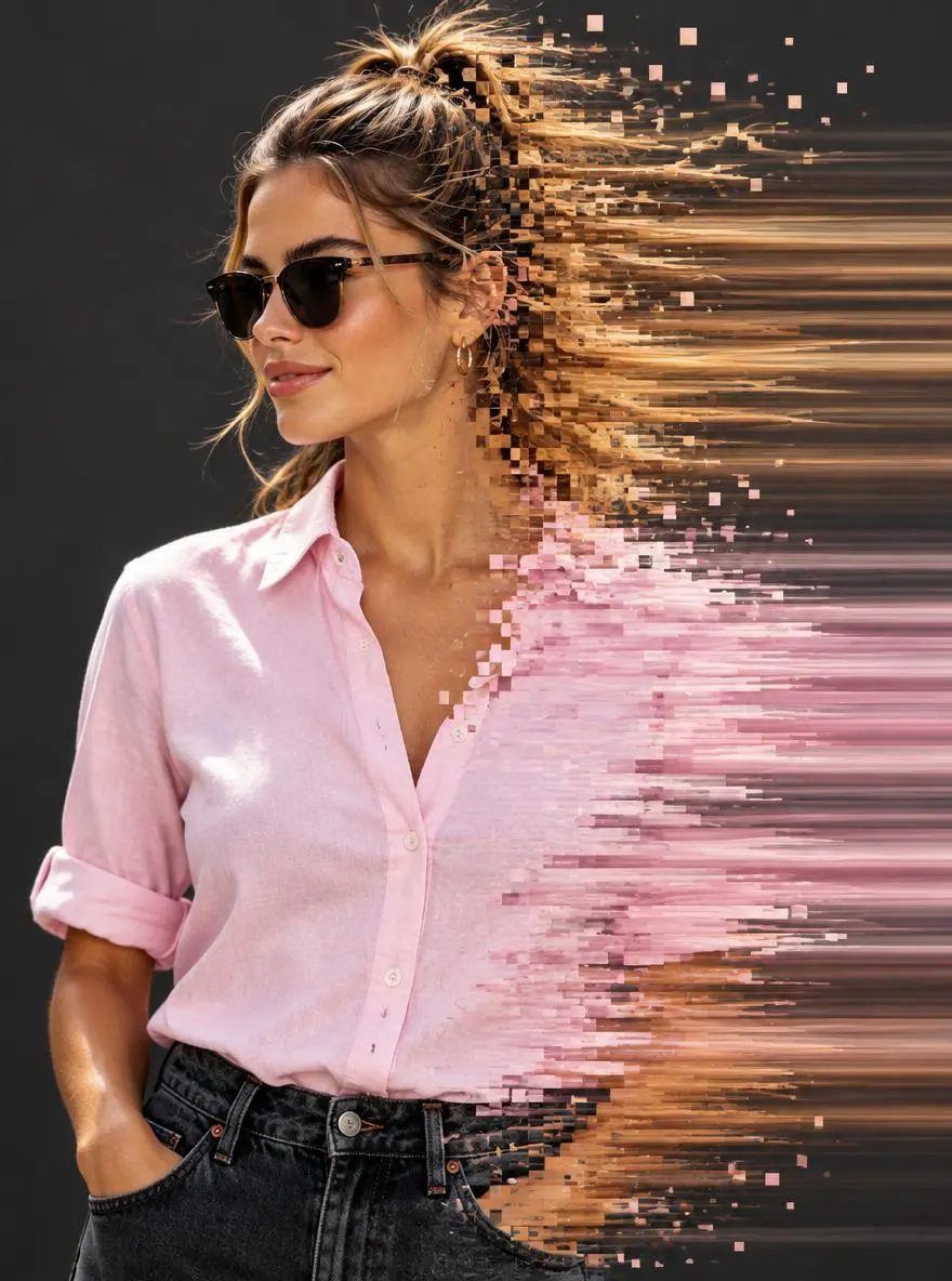 Pixel Dissolve Fashion Portrait