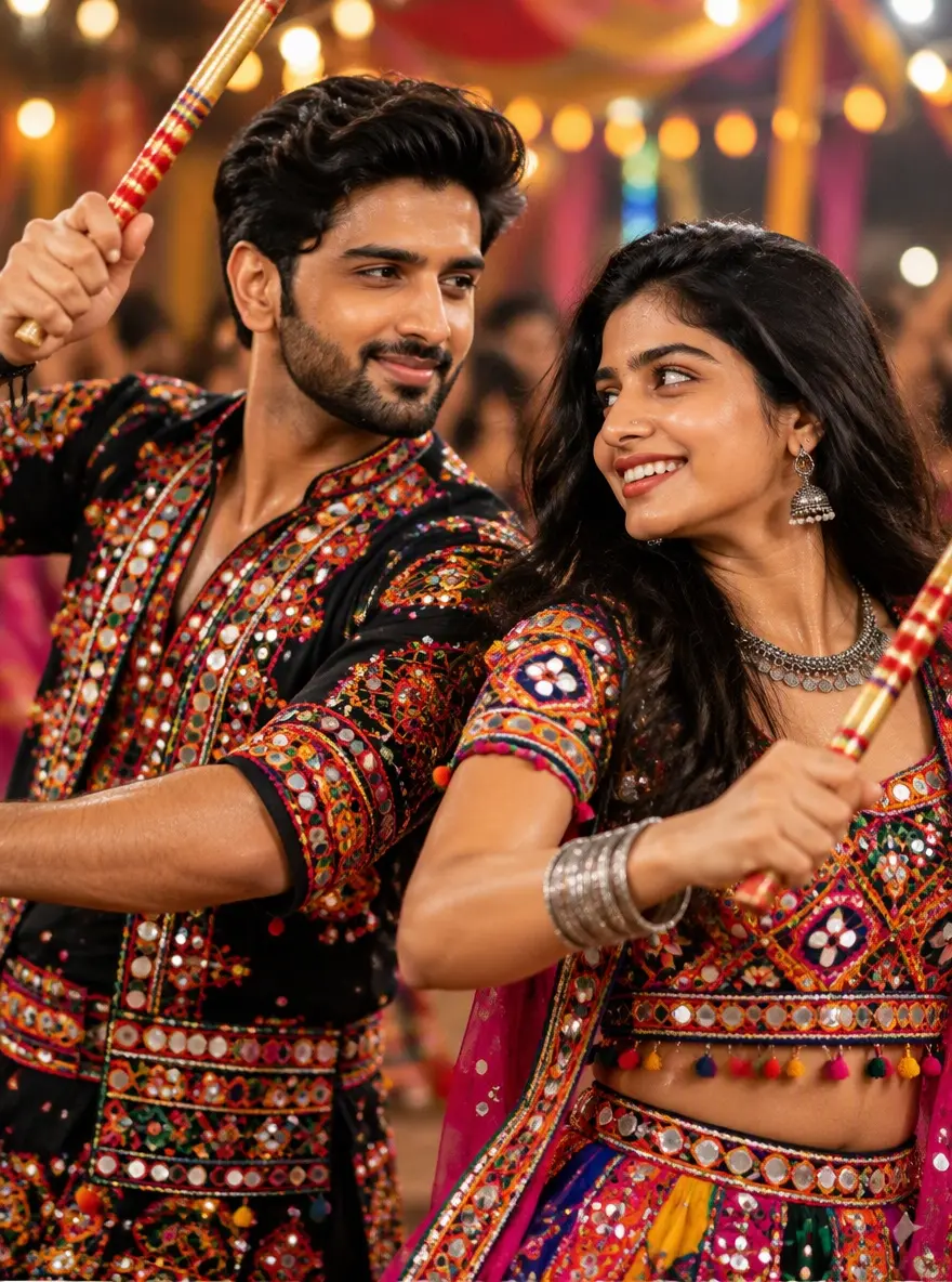 Festive Dandiya Dancers